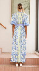 Claudelle Maxi Dress - Blue/Yellow
