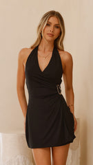 Brigitte Halter Mini Dress - Black