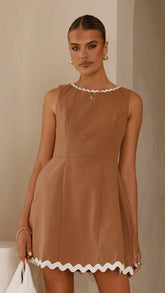 Aceline Mini Dress - Mocha