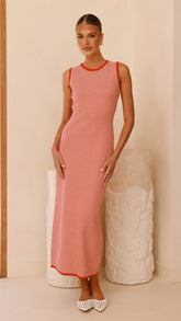 Leilah Maxi Dress - Red Stripe