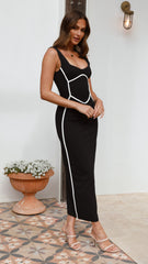 Sooki Maxi Dress - Black/White