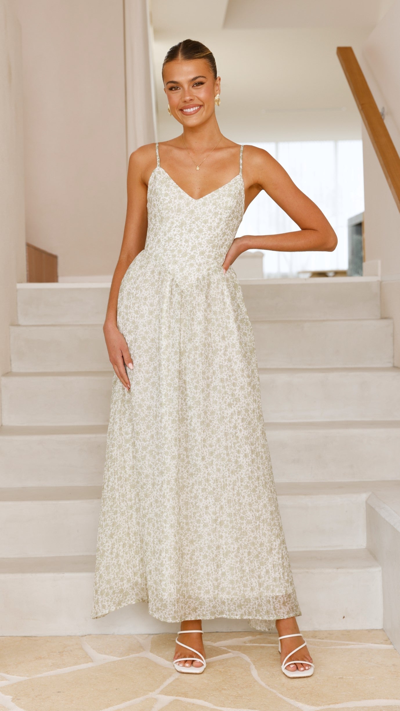 Azura Maxi Dress - Green Floral