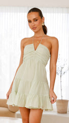 Taffeta Mini Dress - Sage