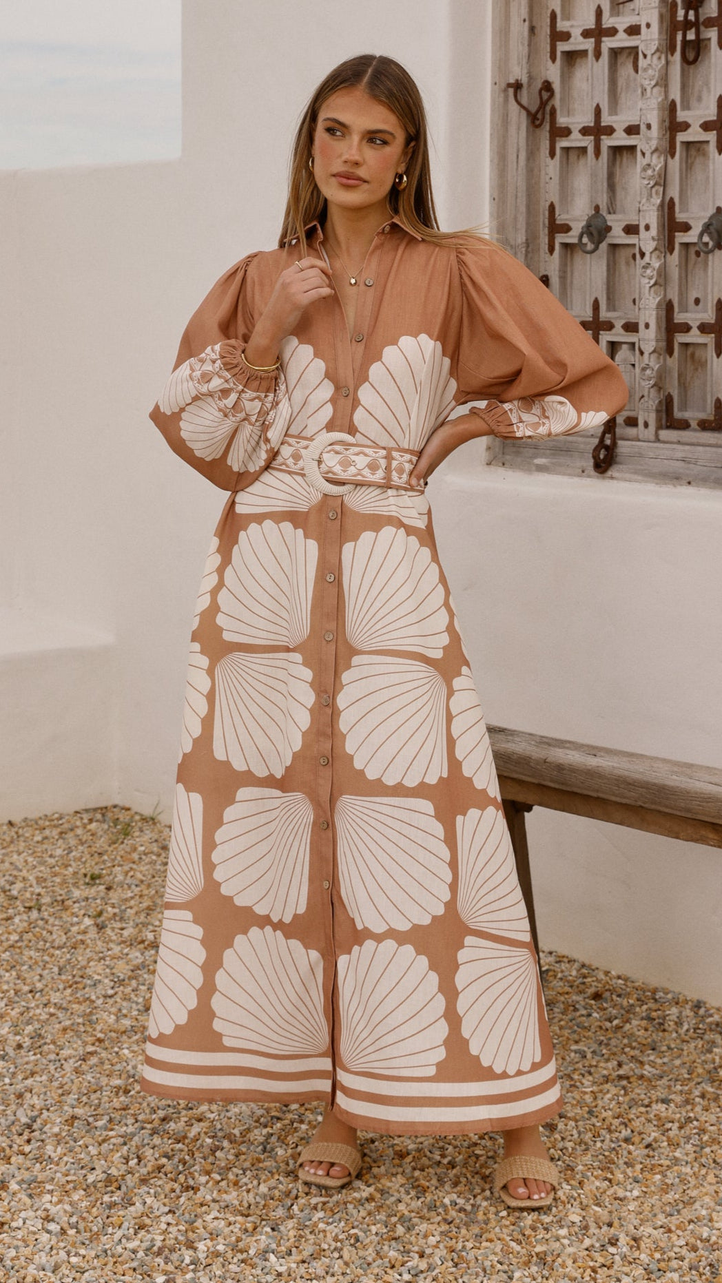 Cheyenne Long Sleeve Maxi Dress - Siena